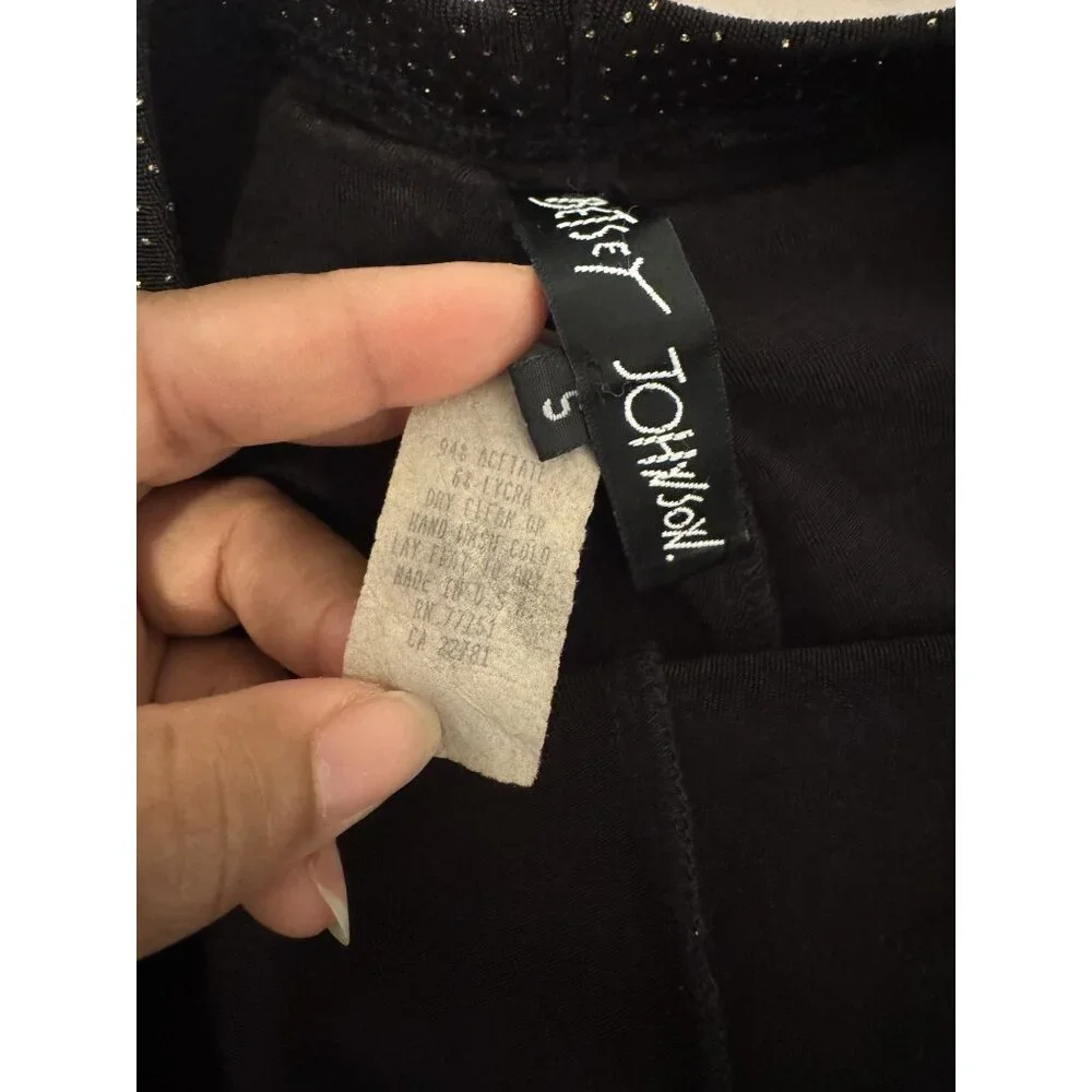 Vintage Betsey Johnson Women's Y2K 90s Black & Gold Glitter Mini Skirt Size S - Picture 6 of 6